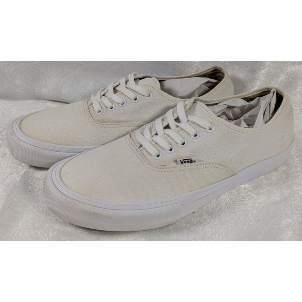 Vans Authentic Pro Men's 12 True White Canvas Skate Shoes UltraCush DuraCap